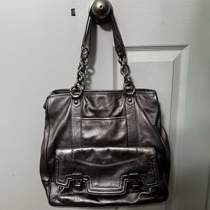 Silver Coach Tote